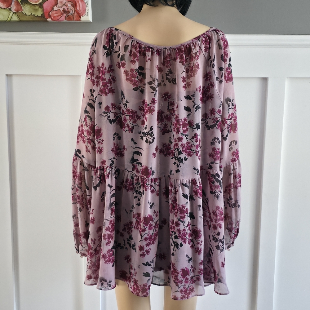 Love & Legend Pink Floral Chiffon Blouse - Picture 7 of 16